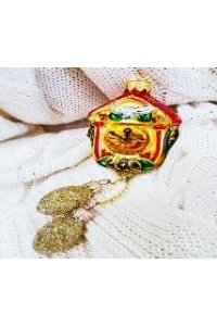 ИГР УКРАШ ПОДВЕСН ЧАСЫ С ШИШКАМИ 20СМ СТЕКЛО АРТ.ФУ-202 (1417)