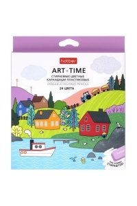 КАРАНДАШИ 24ЦВ ART-TIME (ПЛАСТИК СТИРАЕМ С ЛАСТИКОМ ТРЕХГРАНН) HATBER АРТ HATBER CS_085922 (1951)
