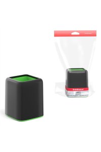 ПОДСТАВКА-СТАКАН ПЛАСТИК FORTE ACCENT ЧЕРНЫЙ С ЗЕЛЕНОЙ ВСТАВКОЙ EK 55839