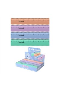 ЛИНЕЙКА 15СМ ПЛАСТИК PASTEL BLOOM С ВОЛНИСТ КРАЕМ /ДИСПЛЕЙ/ EK 61763