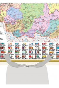. Политическая карта мира с флагами. Федеративное устройство России с флагами А0 (в новых границах)