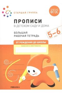Дарья Денисова . ., Дорофеева Большая рабочая тетрадь. Прописи в детском саду и дома. 5-6 лет. ФГОС