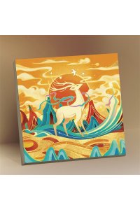 РОСПИСЬ ПО НОМЕРАМ 30*30 С ПОТАЛЬЮ ОЛЕНЬ KH1215P