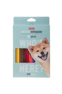 КАРАНДАШИ 18ЦВ HATBER(ТРЕХГРАНН) КТО ЗДЕСЬ? АРТ CS_094110 (1677)