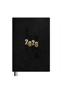 ЕЖЕДНЕВНИК 2026 176Л А5 ФЕНИКС+ ИНТЕГР КОЖЗАМ ЗАМША ЧЁРНЫЙ 70265