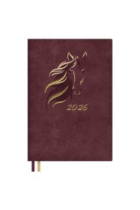 ЕЖЕДНЕВНИК 2026 176Л А5 ФЕНИКС+ ИНТЕГР КОЖЗАМ ЗАМША БОРДОВЫЙ 70267