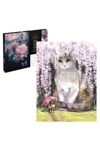 РОСПИСЬ ПО НОМЕРАМ 30*40 КОТ В САКУРЕ АРТ. 67932