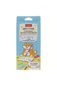 КАРАНДАШИ 12ЦВ +1 КАРАНДАШ-ЛАСТИК HATBER ART-TIME (ПЛАСТИК) ЕВРОПОДВЕС АРТ. CS_093058 (0794)