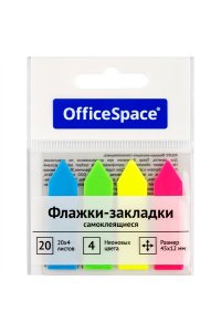ЗАКЛАДКИ 45*12ММ 20Л*4ЦВ В БЛОКЕ СТРЕЛКИ (С ЛИПКИМ КРАЕМ) OFFICESPACE /ЕВРОПОДВЕС/ PM_54057 (6057)