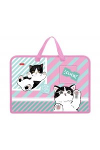 ПАПКА С РУЧКАМИ А4 70 ММ НА МОЛНИИ CLICK (ПЛАСТИК) HATBER AMN_08086 (0920)