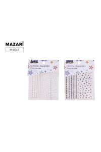 СТРАЗЫ-НАКЛЕЙКИ АКРИЛОВЫЕ АССОРТИ 12*16 СМ 2 ДИЗАЙНА M-8647 (5940)