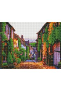 АЛМАЗНАЯ МОЗАИКА 40*50СМ С ПОДРАМ ВЕЧЕРНЯЯ УЛОЧКА *РЫЖИЙ КОТ* АРТ.AC4065