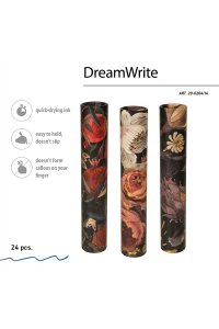 РУЧКА ШАР СИН DREAMWRITE FLORA BLACK NIGHT 0.7ММ /КАРТОН ТУБА/ *BV* В АСС 20-0264/14 (0441)