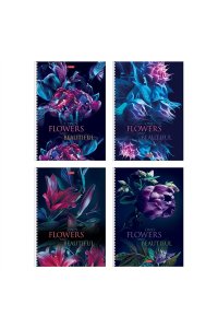 ТЕТР 96 КЛЕТ А4 ХАТБЕР СПИРАЛЬ ПЕРФОРАЦ BEAUTIFUL FLOWERS 96Т4В1ГР (4822)