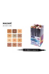 СКЕТЧ-МАРКЕРЫ 12ЦВ FANTASIA SKIN+WOOD ДВУСТОР (ПУЛЕВИД/КЛИН НАКОН 3.0-6.2) MAZARI M-15017-12В (5472)