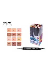 СКЕТЧ-МАРКЕРЫ 12ЦВ FANTASIA SKIN+WOOD ДВУСТОР (ПУЛЕВИД/КЛИН НАКОН 3.0-6.2)MAZARI M-15017-12А (5465)