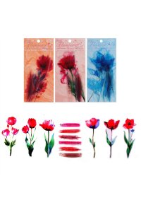 НАКЛЕЙКИ 8,5*15СМ FLOWERS (6 ЛИСТОВ) КОКОС В АСС 253598 (7563)