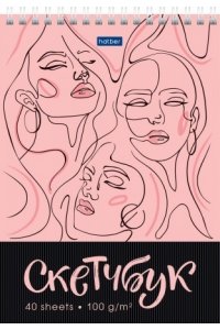 СКЕТЧБУК 40Л А5 ХАТБЕР СПИРАЛЬ FACES- ЛИЦА АРТ.40Б5AГР_24097 (0697)