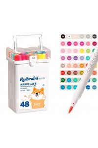 НАБОР МАРКЕРОВ АКРИЛ 48 ЦВ КИСТЬ 1-4 ММ (ПЛАСТИК ФУТЛЯР) DY977-48/DN-27 (0272)