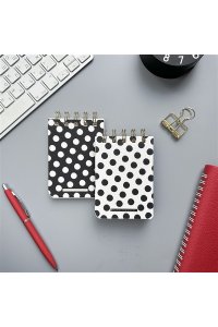 БЛОКНОТ 100Л А7 CUTE JOURNAL СПИРАЛЬ BLACK&WHITE.ГОРОШЕК BV 3-100-009/06 (4211)