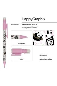 КАРАНДАШ АВТО 0.7ММ С ЛАСТ HAPPYGRAPHIX ПАНДЫ*BV*21-0042/20 (5652)