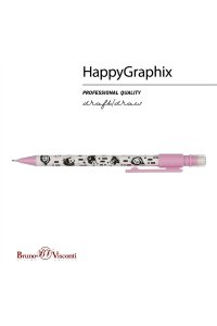 КАРАНДАШ АВТО 0.7ММ С ЛАСТ HAPPYGRAPHIX ПАНДЫ*BV*21-0042/20 (5652)