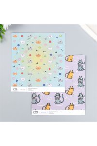 БУМАГА Д/СКРАПБУКИНГА 15.5*17СМ КОТИКИСИМА-ЛЕНД АРТ.7986364