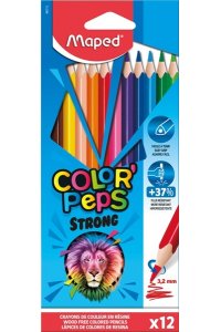 КАРАНДАШИ 12ЦВ MAPED COLOR`PEPS STRONG ПОВЫШ ПРОЧНОСТИ (ПЛАСТИК) ЕВРОПОДВЕС 862712 (7128)