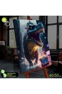 РОСПИСЬ ПО НОМЕРАМ 40*50СМ СО СВЕТЯЩЕЙСЯ КРАСКОЙ СКОРПИОС РЕКСFHR0571