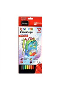 КАРАНДАШИ 12ЦВ БУМАЖНЫЙ ЯРКИЙ РЮКЗАК (+ТОЧИЛКА) ФЕНИКС+ 58633