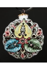 ЕЛОЧНОЕ УКРАШЕНИЕ – ФЛЯГА МАЛАЯ РЕЗНАЯ С РЕЛЬЕФОМ D = 6 СМ893