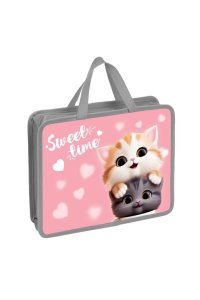 ПАПКА С РУЧКАМИ А4 10 СМ ПЛАСТИК CUTE CATS КОКОС 250926 (4736)