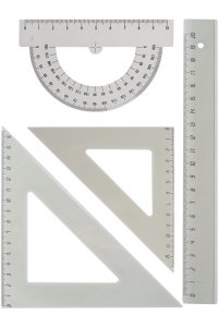 НАБОР ЧЕРТЕЖН 4 ПРЕДМ (2 ТРЕУГОЛЬН+ЛИНЕЙКА 20СМ+ТР-Р) НЧ-3170