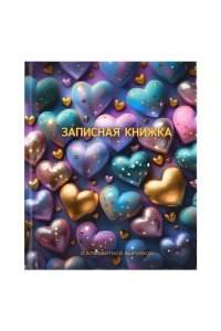 ЗАПИСН КН 80Л А6+ С АЛФ ВЫРУБКОЙ ФЕНИКС+ ТВ ГЛЯНЦ ЛАМИН СВЕРКАЮЩИЕ СЕРДЕЧКИ 68302/Р