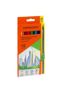 КАРАНДАШИ 12ЦВ +1 Ч/Г КРАСИН ЭВОЛЮЦИЯ HB (ПЛАСТИК*ТРЕХГРАН) /ЕВРОПОДВЕС/ АРТ.КР-120500 (1904)