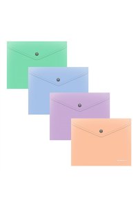 ПАПКА КОНВЕРТ НА КНОПКЕ A5+ MATT PASTEL BLOOM В АСС ЕК 61143