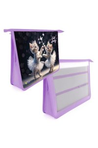 ПАПКА Д/ТРУДА 2 ОТД А4 МОЛНИЯ СВЕРХУ 75 ММ ПТ-Р13 CAT BALLET ОНИКС 86460 (4447)