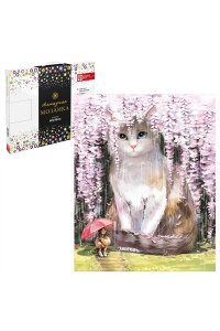 АЛМАЗНАЯ МОЗАИКА 40*50 КОТ В САКУРЕ АРТ. 68653