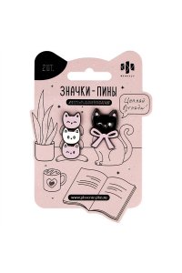 ЗНАЧКИ-ПИНЫ РОЗОВЫЕ КОТЫ ( 2 ШТ. В НАБОРЕ) 71124