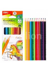 КАРАНДАШИ 12ЦВ DELI ENOVATION ТРЕХГРАНН ПЛАСТИК /ЕВРОПОДВЕС/ АРТ.EC113-12 (4109)
