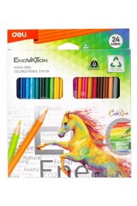КАРАНДАШИ 24ЦВ DELI ENOVATION ТРЕХГРАНН ПЛАСТИК /ЕВРОПОДВЕС/ АРТ.EC113-24 (6684)