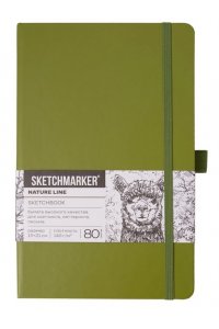СКЕТЧБУК SKETCHMARKER 80Л 13*21СМ ОЛИВКОВЫЙ АРТ.24230703SM (5386)