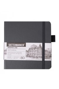 СКЕТЧБУК SKETCHMARKER 80Л 12*12СМ ГРАФИТОВЫЙ АРТ.24754002SM (5539)