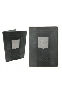 ОБЛОЖКА Д/ПАСПОРТА СЕРЫЙ С МЕТАЛЛ ГЕРБОМ АРТ.CB-388/СЕ-6022 (0819)