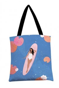 СУМКА ШОППЕР ТЕКСТИЛЬНАЯ 350*420 АРТ.0432 093 ДЕВУШКА В КУПАЛЬНИКЕ
