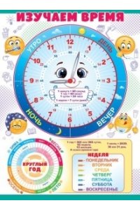 ПЛАКАТ ЧАСЫ, ДНИ НЕДЕЛИ А2 АРТ.84.533
