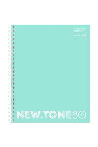 ТЕТР 80 КЛЕТ А5 ХАТБЕР СПИРАЛЬ ПЕРФОРАЦ NEWTONE PASTEL МЯТА АРТ. 80Т5ЛA1ГР_05039 (6525)