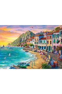 АЛМАЗНАЯ МОЗАИКА 30*40СМ УЮТНЫЙ ПЛЯЖ *РЫЖИЙ КОТ* АРТ.CF30062