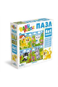 ПАЗЛЫ 4 В 1 Д/МАЛЫШЕЙ 4*6*9*12 ЭЛ ДОМАШНИЕ ЛЮБИМЦЫ 05782