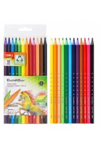 КАРАНДАШИ 12ЦВ DELI ENOVATION ПЛАСТИК /ЕВРОПОДВЕС/ АРТ.EC110-12 (5446)